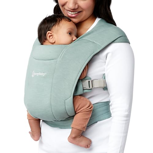 Image of Ergobaby Embrace Baby Sling Carrier Newborn to Toddler - Breathable Baby Carriers for Summer - Sling Wrap Carrier with Hip Seat - Cozy Newborn Essentials (7-25 Pounds), Ponte Knit, Jade Green