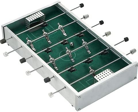 Tradeopia Mini Aluminium Desktop Foosball Set, Small Foosball / Playroom and Fun Game Home Table or Desk, Fun for All Ages