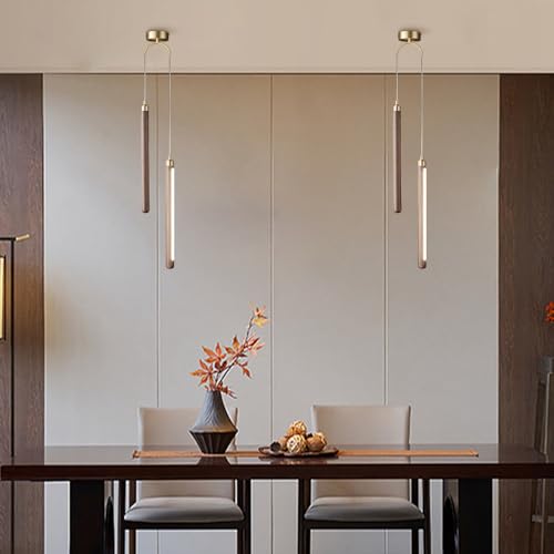 Luces colgantes de nogal negro y latón para decoración de cabecera 7