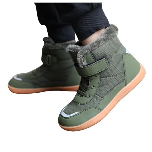 IWIHMIV Boys Winter Boots Lightweight Kid Outdoor Short Boots Girls Comfortable Soft Bottom Warm Walking Shoes2
