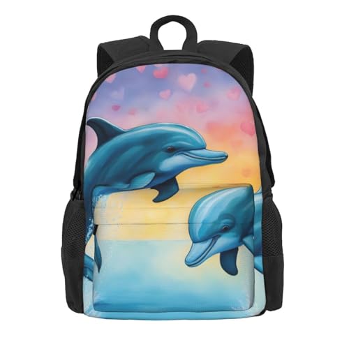 Sac à dos étanche à motif dauphins résistant aux intempéries - 2