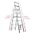 6+7 Steps(6.6ft + 7.5ft) Aluminium Herringbone Ladder Portable Household A-Frame Portable Multi-Purpose Telescopic Ladder