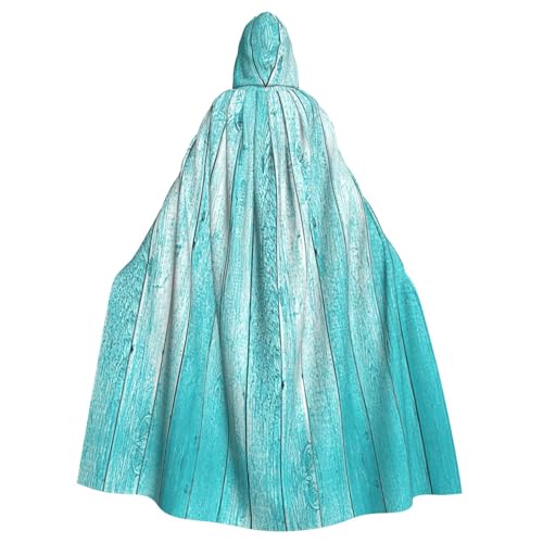 RRhgipp Träplankor textur tapet mantel med huva lång cape liemannen vampyr häxa karneval halloween trollkarl kostym 148 cm