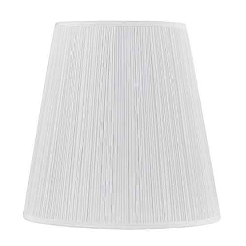 Aspen Creative 33135, Mushroom Pleated Traditional Spider Lamp Shade, White, 12" Top x 18" Bottom x 18" Slant