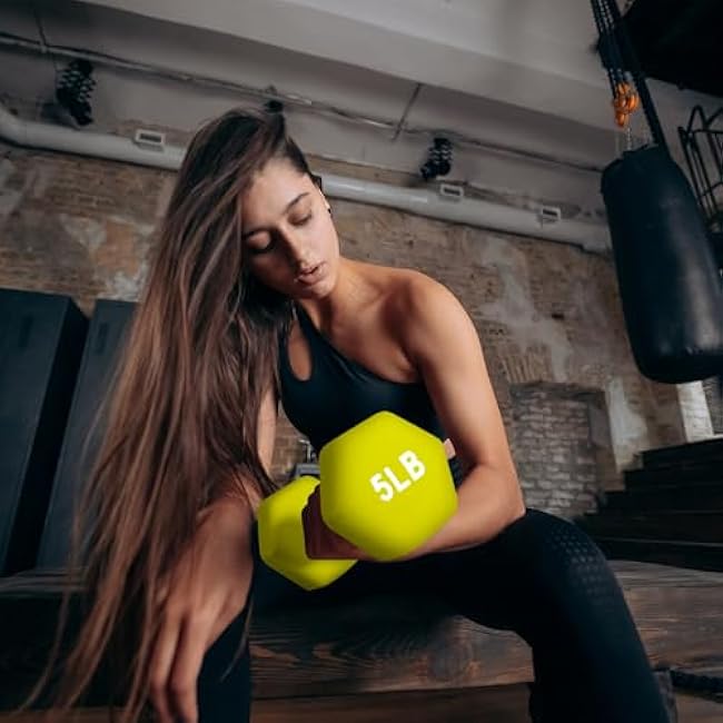 BalanceFrom Colored Neoprene Coated Dumbbell Set with Stand, 20-Pound Set (3 Pairs of 2lbs, 3lbs and 5lbs)