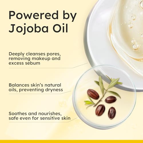 Elvira Pure Cleansing Oil, Makeup Remover & Blackheads Pore Cleanser, Jojoba Oil Cleanser for Face, Korean Skin Care, Plant-based, for Sensitive Skin, Hydrating, Fragrance-Free