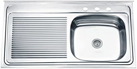 Aqua Nuova Single Tank Kitchen Sink with Left Drainer
