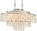Brielle 6 Light Antique Silver Linear Chandelier - Ceiling Light Fixture - Chandeliers for Hallway, Living Room, Foyer, Farmhouse - Indoor Modern Chandelier and Flush Mount Light Fixture