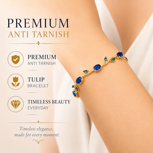 Image of Shining Diva Fashion Tulip Bracelet for Women, Floral Crystal, Anti Tarnish Jewellery Stylish Bracelet Gifts for Girls