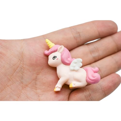 Pinenjoy PU186 8Pcs Mini Flying Horse Unicorn Figurine Miniature Resin Unicorns Cake Toppers Fairy Garden Accessories thumb #3