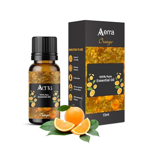 Image of Aerra Orange Essential Oil (15ml) - 100% Pure Cold-Pressed Oil for Aromatherapy, Diffuser, Home, Car & DIY - Fresh Citrus Scent