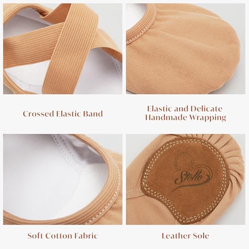 Image of Stelle Ballet Shoes Women Highly Stretch Canvas Dance Slippers Ballet Flats