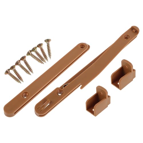 LIOOBO Juego de Conectores para Riel de Elevación Marrón Claro, Piezas de Herrajes de Plástico para Gabinetes, Accesorios de Seguridad para Barandilla Lateral en Proyectos de Bricolaje