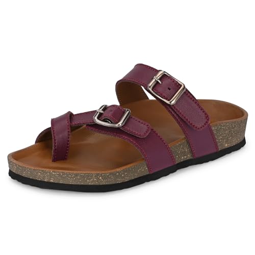 Image of Centrino Women's Berkin-Style Slip-On Sandals | Open Toe Design | Soft PU Footbed | Lightweight & Comfortable | Arch Support | On-Grip Sole | Casual Outdoor Wear (7693)