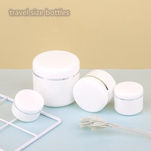 Miniatura 7 de Recipientes de plástico vacíos para artículos de tocador, frascos de muestra pequeños con tapa de rosca de borde plateado, tamaño de viaje,