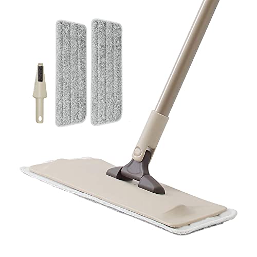 Eyliden Mop For Floor Cleaning With 2Pcs Microfiber Machine Washable And Easy To Remove Mops Pads - 360° Rotating Head, Cleaning Scraper, Telescopic Handle Flat Mop For Hardwood Laminate Tile Floors #TOP5
