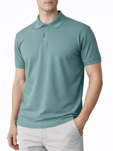 Image of Premium Cotton Pique Polo T-Shirt for Men | Half Seelves Regular Fit | Polo Neck - Ultra-Soft Breathable Fabric | Moisture Wicking