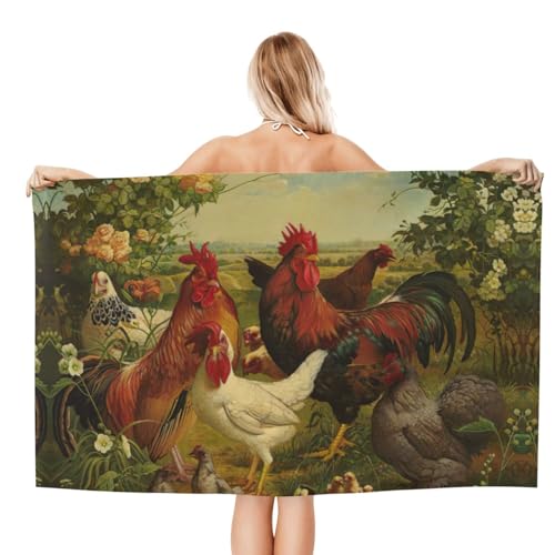Serviette de bain microfibre pour douche imprimé campagne - 3