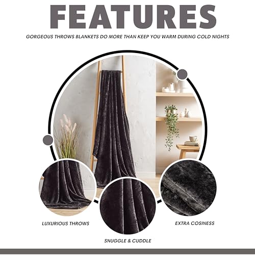 Olivia Rocco Flannel Fleece Throw Blanket Super Soft Warm Fluffy for Bed Sofa Couch Chair Lightweight and Cozy Solid Design - Image 2
