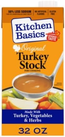 Kitchen Basics Turkey Stock - 32 oz Carton, The Perfect Base for Your Savory Kitchen Recipes and Stocking Up