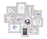 einrichten shabby chic Fotorahmen mit Glasscheiben für 11 Fotos in unterschiedlichen Formaten