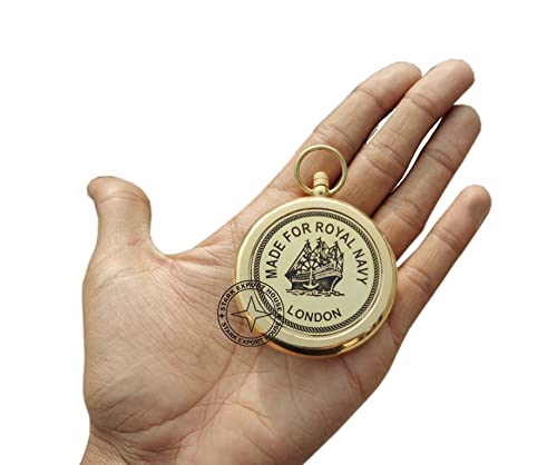 Brújula de bronce con reloj solar y telescopio para exteriores miniatura 7