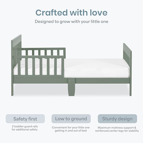 Image of Dream On Me Finn Toddler Bed, GREENGUARD Gold, Pinewood, Meadow Green