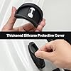 4Pcs Silicone Lock Accessories, Foldable Door Lock Cover Latch Protector, Anti-Collision Universal Car Accessories for Vehicles, Taxi, Car-Hailing (Black) #4