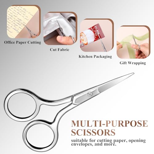 Augenbrauenschere Hautschere Nagelschere, Multifunktion Nagelhautschere Nagelscheren Nagelhautzange aus Rostfreiem Edelstahl, Schere mit Fein gebogener Schnittfläche for Haare, Papier, Handarbeit