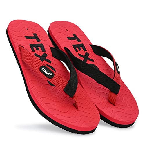 Image of Birde Texos Premium Range of Slippers and Flip Flops for Men - (Navy & Red UK6)