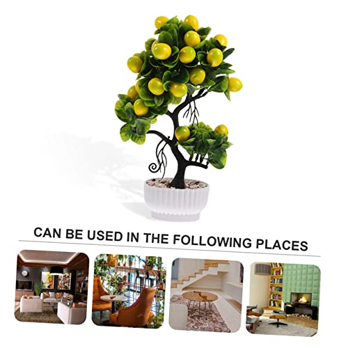 Cabilock Artificial Fruit Tree Fake Greenery Bonsai Mini Lemon Tree Garden Plants Desk Decoration Fall Decor The Office Ornaments Tabletop Fruit Tree Decor Faux Lemon Tree Desktop Adornment #TOP1