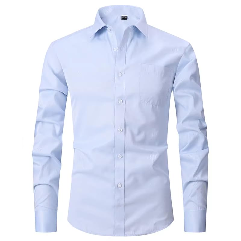 Camisa de vestir clásica blanca de manga larga con acabados de alta costura 5