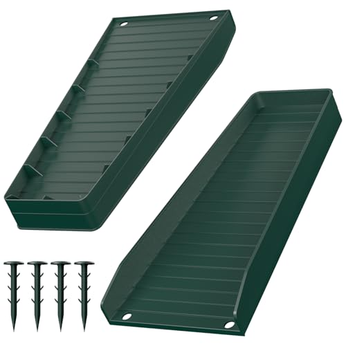 2 Pack Thicken Plastic 16.3“ Downspout Splash Block, Decorative Gutter Downspout Extensions,Rain Gutter Guard for Water Drainage,One piece, not a patchwork