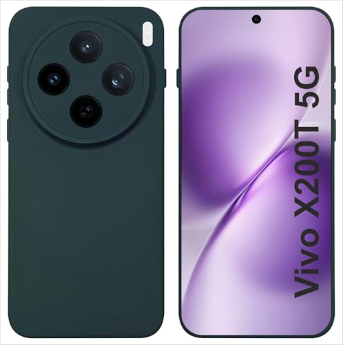 Image of SBMS Silicone Back Cover Case for Vivo X200T 5G | Soft Micro-Fibre Lining Inside | Camera Protection Bump | Shockproof Back Cover Case for Vivo X200T 5G (Candy Cloth Green)
