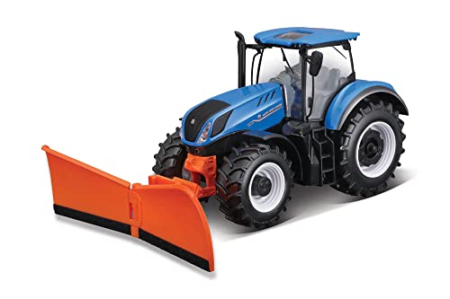 Bburago NEW HOLLAND T7.315 TRACTOR WITH SNOW PLOUGH - 1:32 Scale - Incredibly Detailed Die-Cast Replica Collectible Model Vehicle - Image 3