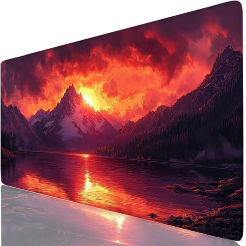 Tapis de souris XXL montagne 120x60 cadeau femme et homme pour PC gaming