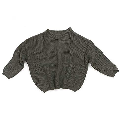 Casual Toddler Kids Baby Girls Casual Cable Knit Sweater Long Sleeve Crewneck Solid Pullover Fall Winter Sweater (Army Green, 12-18 Months)