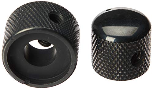 Knob Metal Duplo Concentrico Dolphin 13445, Preto Fino e Longo para Baixo e Guitarra, com 3 Unidades