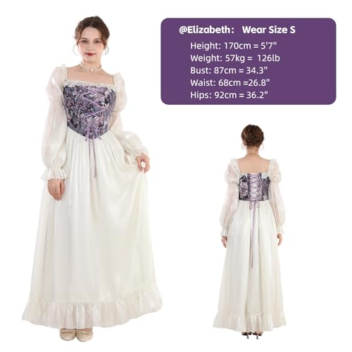Image of NSPSTT Women Girls American Pioneer Colonial Dress Prairie Costume