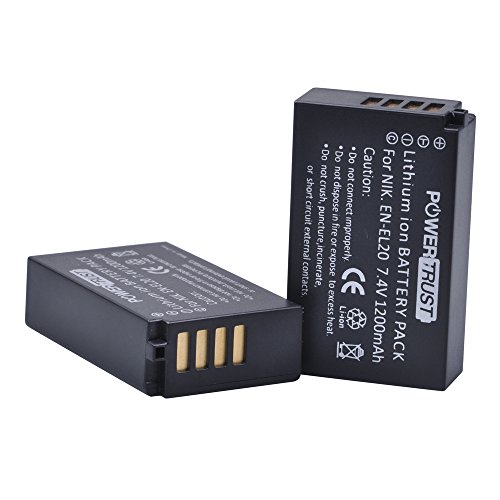 Powertrust 2 Pack En-El20 En-El20A Camera Battery And Lcd Usb Charger For Nikon 1 J1 J2 J3 S1 Aw1 Camera Batteries #TOP7