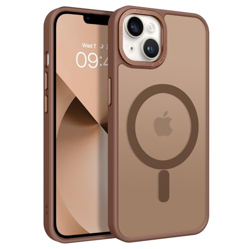Image of BENTOBEN Magnetic for iPhone 13 Case & iPhone 14 Case [Compatible with Magsafe] Translucent Matte Phone Case iPhone 13 /14 Slim Shockproof Women Men Protective Cover for iPhone 13 /14 6.1 inch, Bronze
