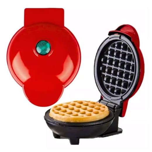 Máquina Waffle Maker Mini wafflera Profissional Antiaderente Elétrica 110V Red Premium BEBIDEX
