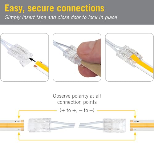 Image of Armacost Lighting 2 Pin COB LED Strip Light Tape to Tape Connector, 4 Pack 560700