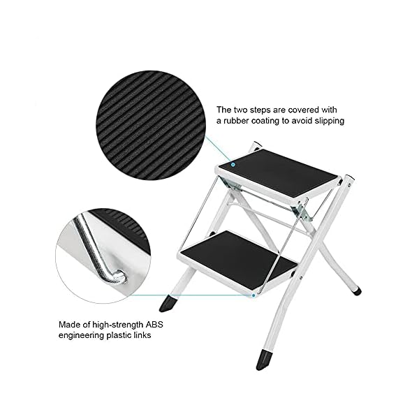Kosoree Portable 2 Step Ladder Folding Non Slip Safety Stool Heavy Duty Industrial Home - Image 9