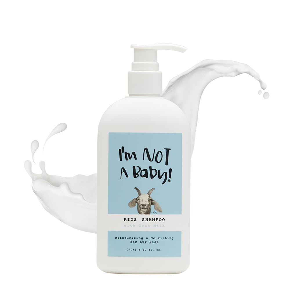 I'm NOT A Baby! Kids Shampoo, Goat Milk, Dermatologist Tested, Zero Silicon, PETA Cruelty- & Allergen-free, Gentle for Kids, 10 Fl Oz