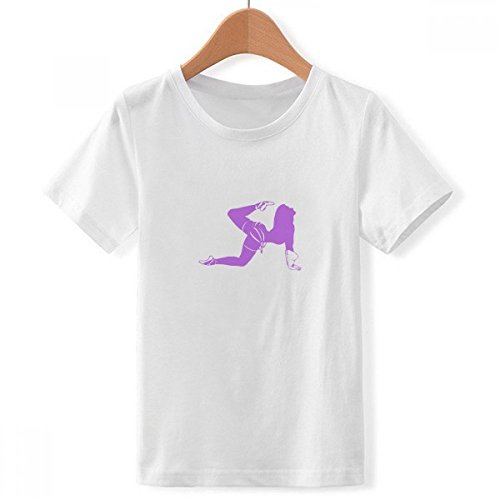 T-Shirt Blanc Garcon avec Motif Multicolore Danse Plump Belle Résistant au Lavage