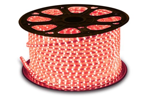 Image of wipro Garnet 50 mtr LED Strip Light| 96 LEDs /mtr |Red | IP65-Waterproof |Flexible Rope Light for Outdoor /Indoor Decoration for Diwali, Christmas|Strip for Balcony, False Ceiling|Pack of 1