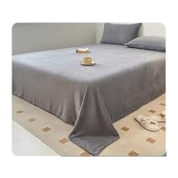 Drap Plat Flanelle Hiver Ultra Chaud - Polaire Douce 200x230 Cm Pencil Gray, 1 Personne, Confort Cocooning