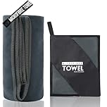 KANGSIT Microfibre Towel - compact, ultra lightweight & quick dry towel, the perfect gym, travel & swimming towel for sports, camping & hiking-80x40cm (Deep Gray, 80x40 cm)