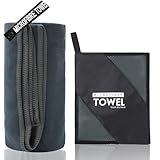 KANGSIT Microfibre Towel - compact, ultra lightweight & quick dry towel, the perfect gym, travel & swimming towel for sports, camping & hiking-80x40cm (Deep Gray, 80x40 cm)